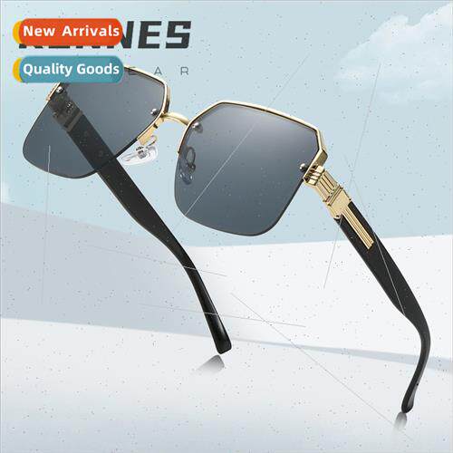 new diamond cut edge sunglasses men tide half-rim square sun