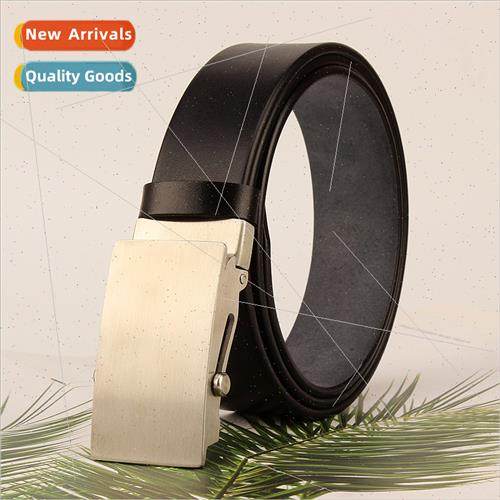 Stainless steel toothless -porous belt men leather automatic