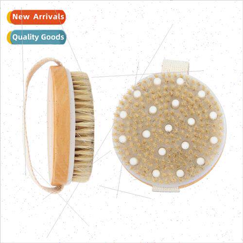 Round Head Handleless Cleaning BrushBath BrushWooden Shower