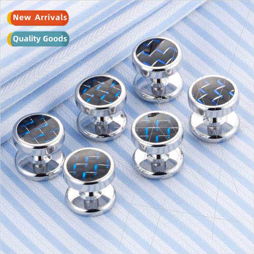 French Shirt Buttons Fashion Tuxedo Buttons Fine Blue Fiber
