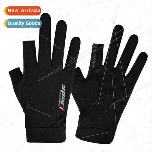 Ice silk two-finger gloves mens summer half-finger riding sp