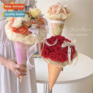 Valentine Day Mini Sweet Ice Paper Bouquet Cream Cone