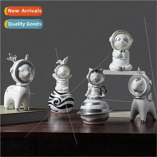 Scandinavian cute burst space astronaut animals living room