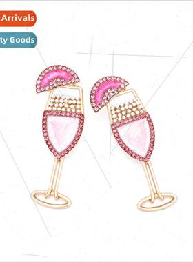 fresh lovely alloy oil drops inlaid pearl stiletto earrings