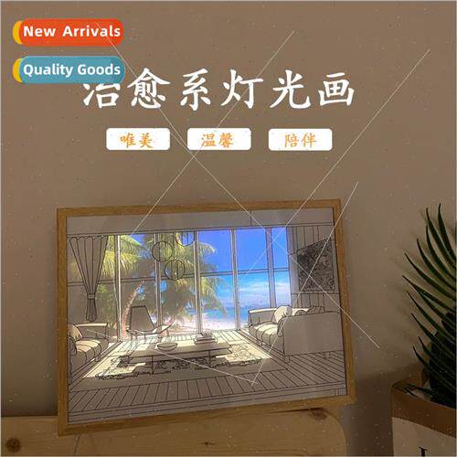 ins creative light painting diy night light photo frame ligh