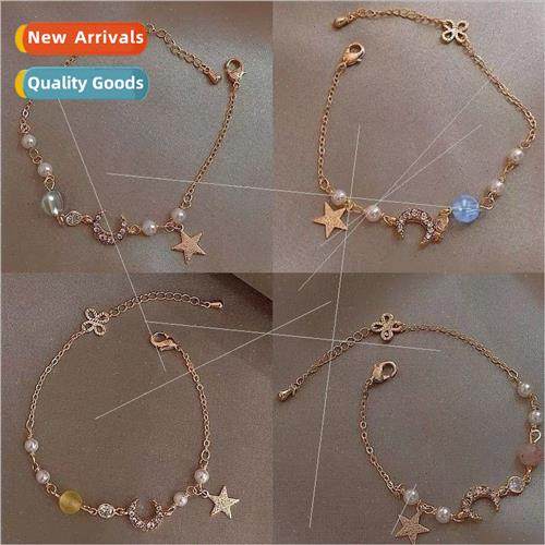 Fashion Star Moon Bracelet Creative Zirconia Pearls ze Star