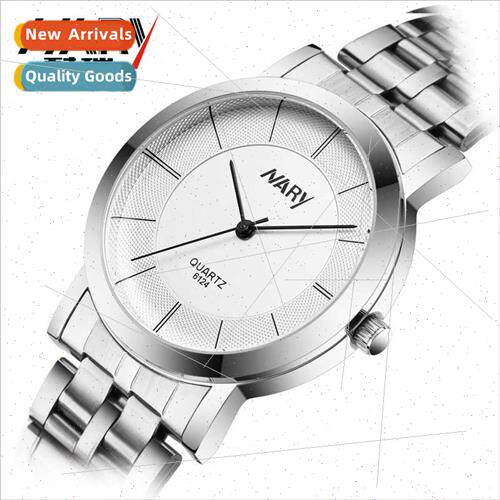 Couple watches men women steel waterproof quartz watch 6124