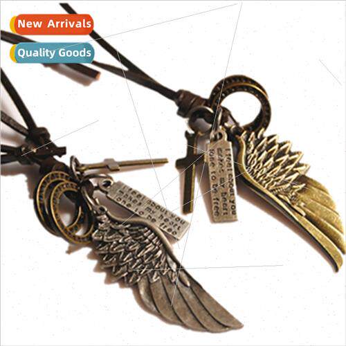 Angel Wings Necklace Cowhide Necklace Europe Fashion Necklac