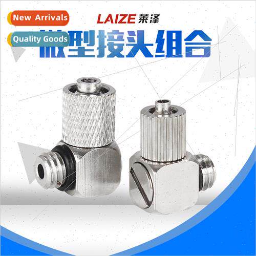 Miniature pneumatic tube quick coupling elbow 90 degrees str