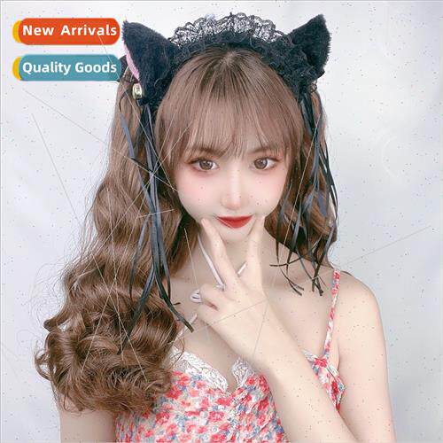 wig female medium length curly hair scrunchy clip-on micro c