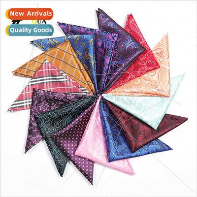 Men Pocket Towel Small Square Towel Paisley Cashew Patterned