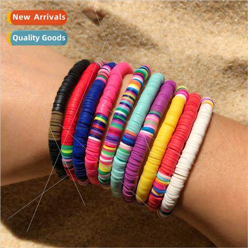 Europe new beach bohemian sweet 6mm colorful soft ceramic br