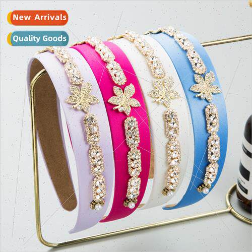 Hair bands 适用women ins baroque glass diamonds vintage wash