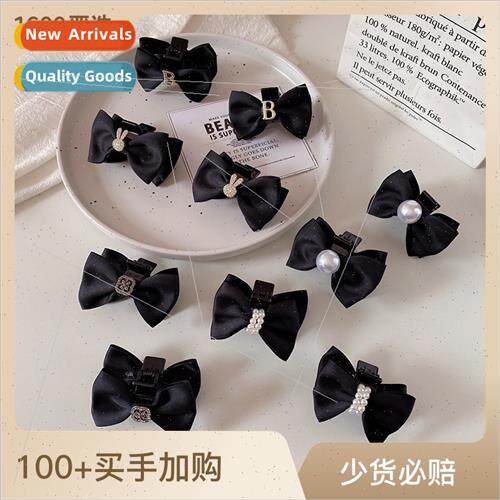 new black bow small grab clip princess hair clip female side