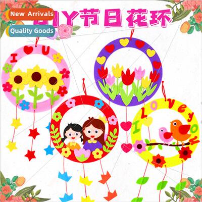 Children creative -woven wreath hanging decorations kinderga