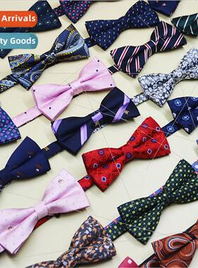 Men Bow Tie 2400 Needle High Densy Polyester Brish Casual Bu