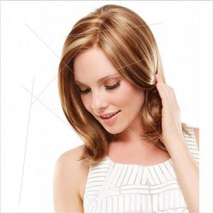 brown medium women tone two blonde set length mid wig Europe