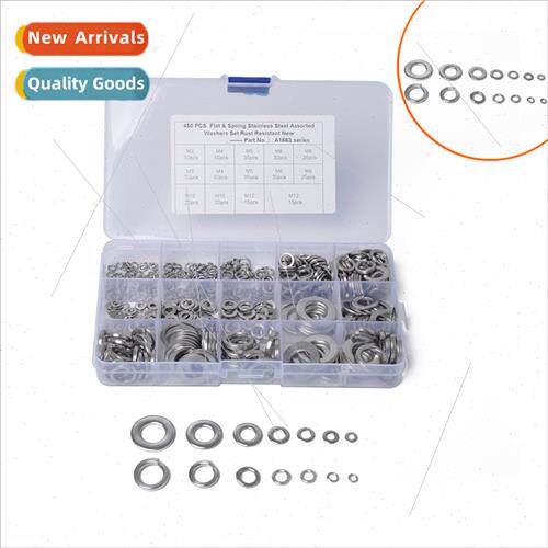 450pcs-flat washers spring washers M3-12M round Stainless fl