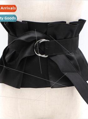 Fashion ruffled straps thin silk waist seal female dress shi
