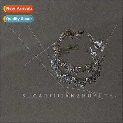 Butterfly opening ring female Mori Korea simple ins niche fa