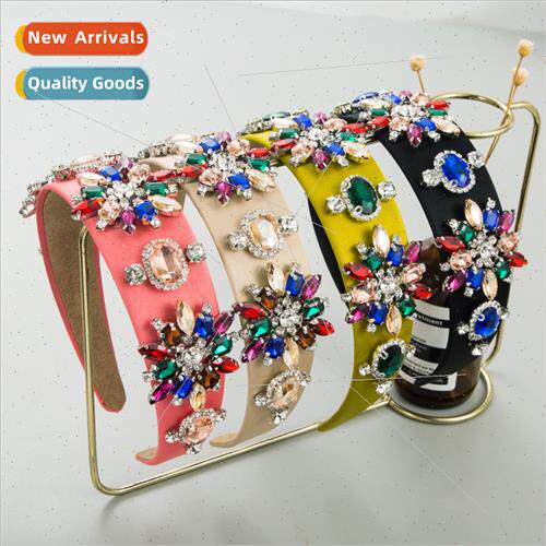 Hair bands Europe new fashion heavy headband inlaid glass di