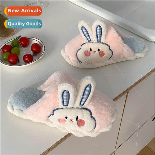 Female winter soft cute cute side rabb plush shoes new fashi
