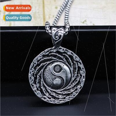 necklace taiji fish pendant Europe tide men set hundred wh m