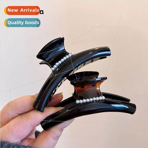 glazed color pearl hair grip back head plate hair clip hair