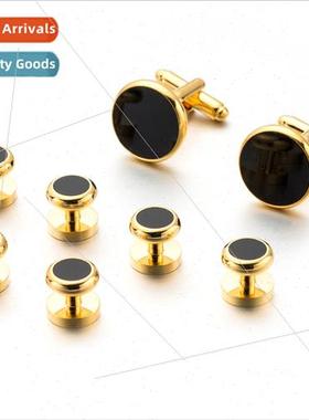 Business tuxedo cufflinks Round cuffs 8-piece dress placket