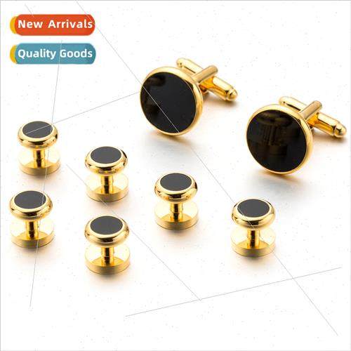 Business tuxedo cufflinks Round cuffs 8-piece dress placket