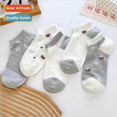 Summer thin short socks Japanese simple student socks bee em