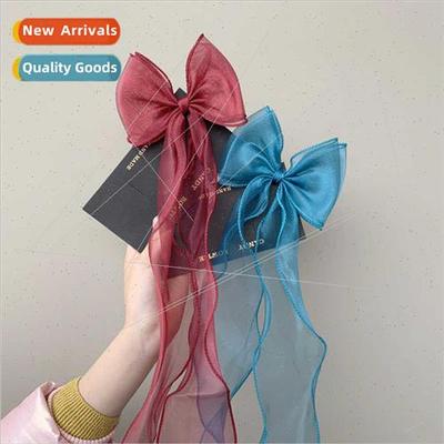 Bow headdress fluttering female hair clips braided hair supe