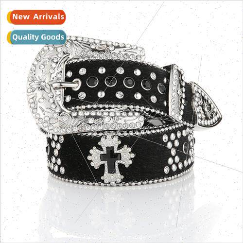 ladies belt women wild Korea full diamonds inlaid cross wide