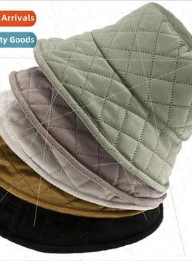 Autumn winter cotton pot hat female Korean solid colour wh d