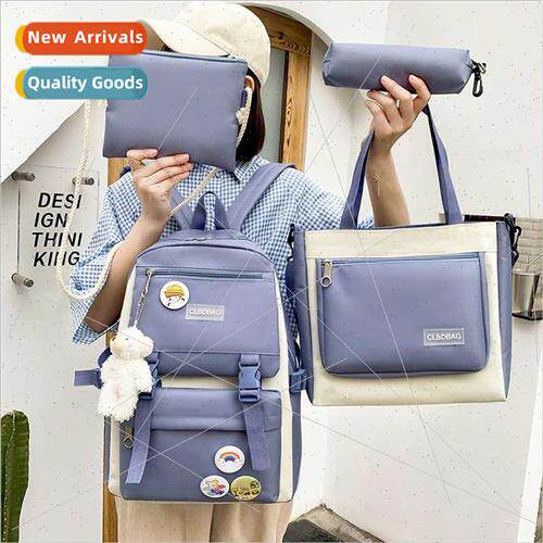 Canvas cloth shoulder bag female new junior backpack simple
