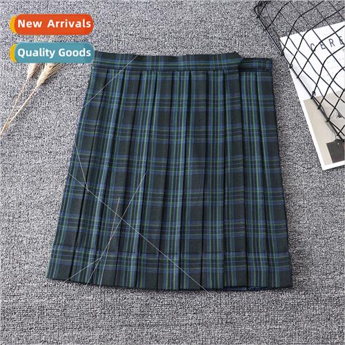 Dark Green Between Green Check JK Spring Summer Autumn Half-