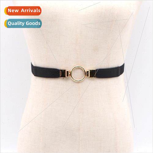 Korea simple metal round hanging buckle elastic elastic blac