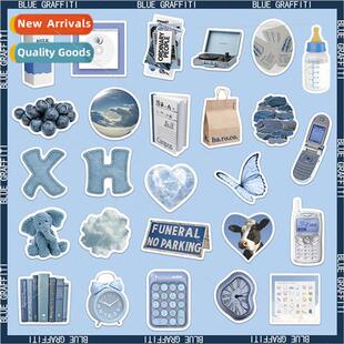 60 blue ins graffi waterprostickers decorative student DIY b