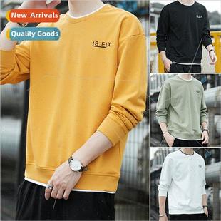 sleeved shi men plus size neck sweater round New long fall