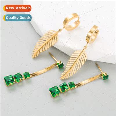 Europe new creative long earrings alloy electroplated gold l