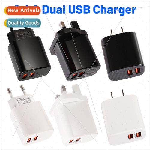 2.4A Dual USB Cell Phone Charger  Standard American Standard