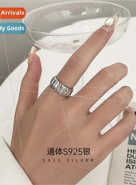 S925 silver gear ring female niche simple adjustable ins tid