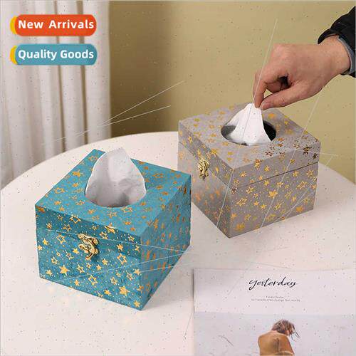 Square paper towel box wooden velvet extractable paper towel