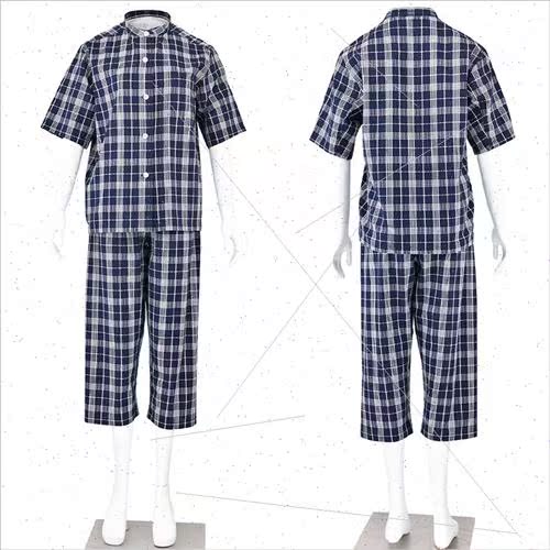 unprinted  cotton bubble yarn pajamas set men women co