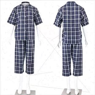 unprinted  cotton bubble yarn pajamas set men women co