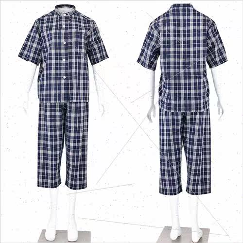 unprinted  cotton bubble yarn pajamas set men women co