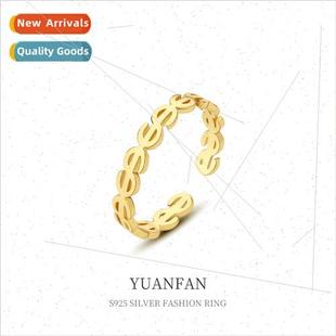 Symbol Ring Creative 925 Adjustable Dollar Opening silver