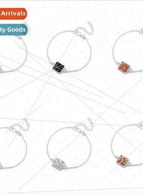 2020 lver Square Bracelet Resin Imation Natural Stone Crysta