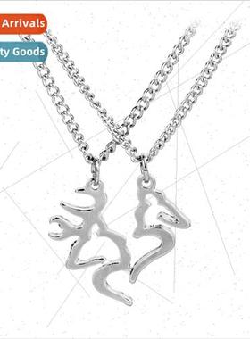 2024 Creative Valentine Day  mple Elk Pendant Patchwork Neck