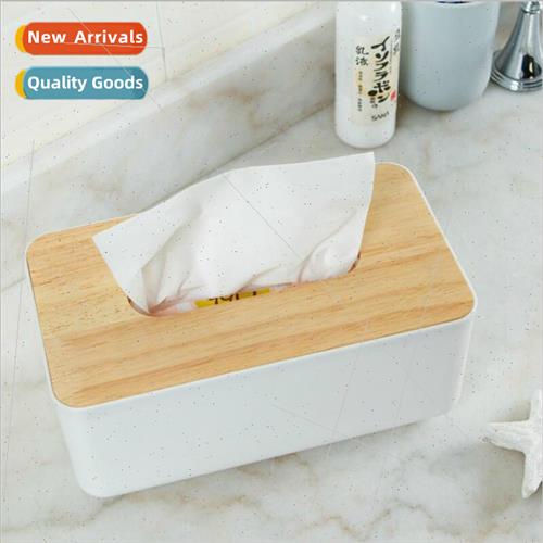 Household simple wooden tissue box Scandinavian  paper box l